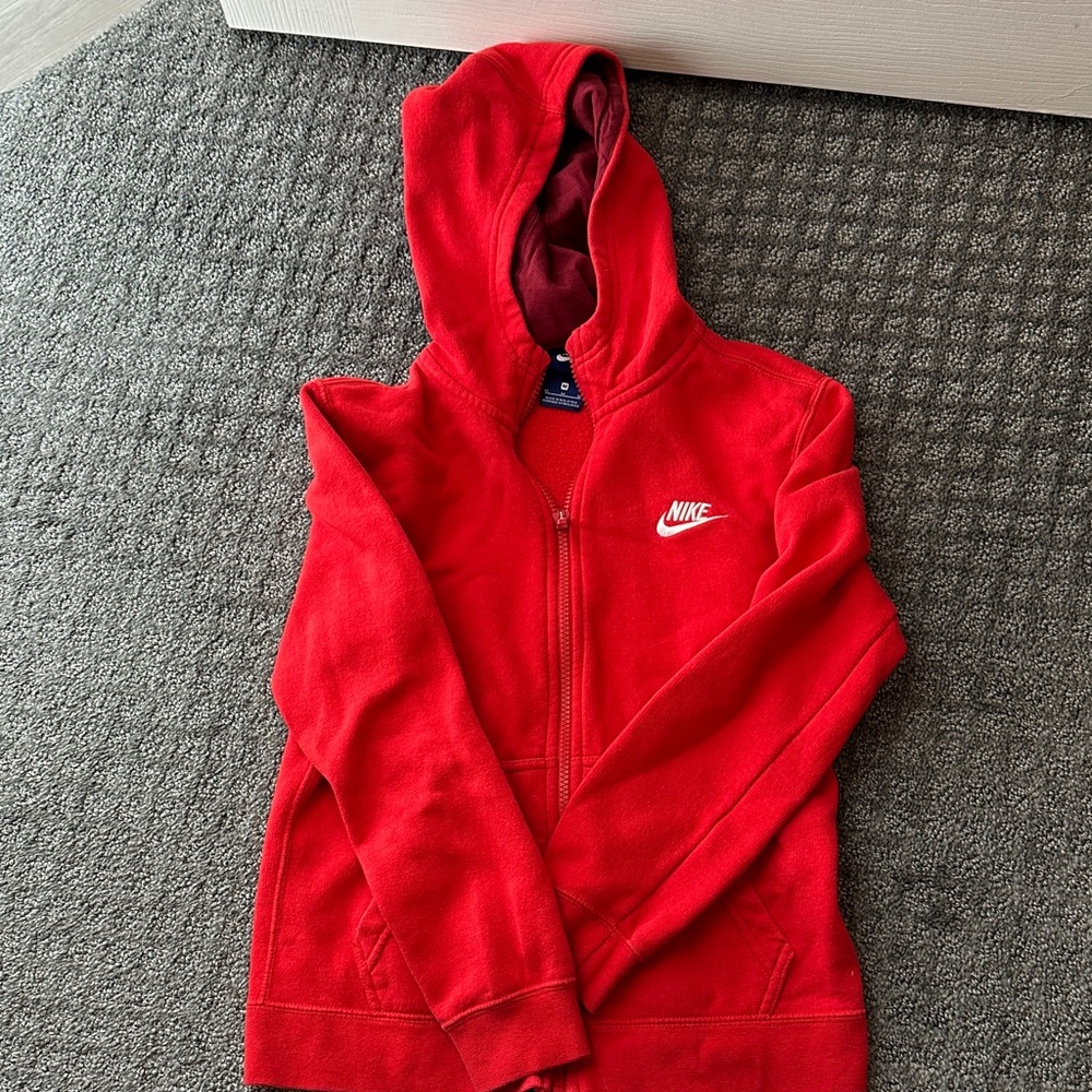 Nike Kids Bright Red Zip-Up Hoodie